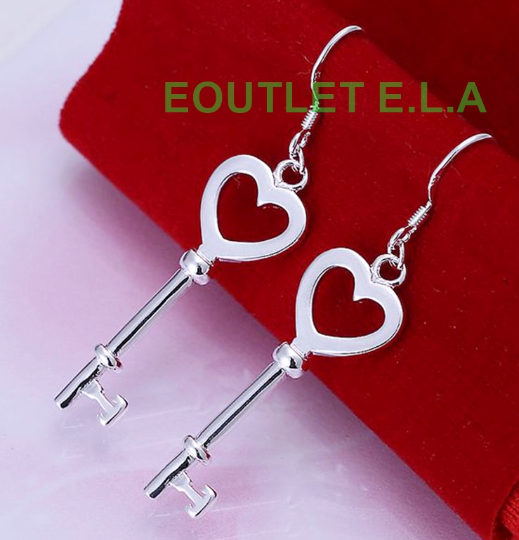 41mm KEY STYLE SILVER EARRINGS